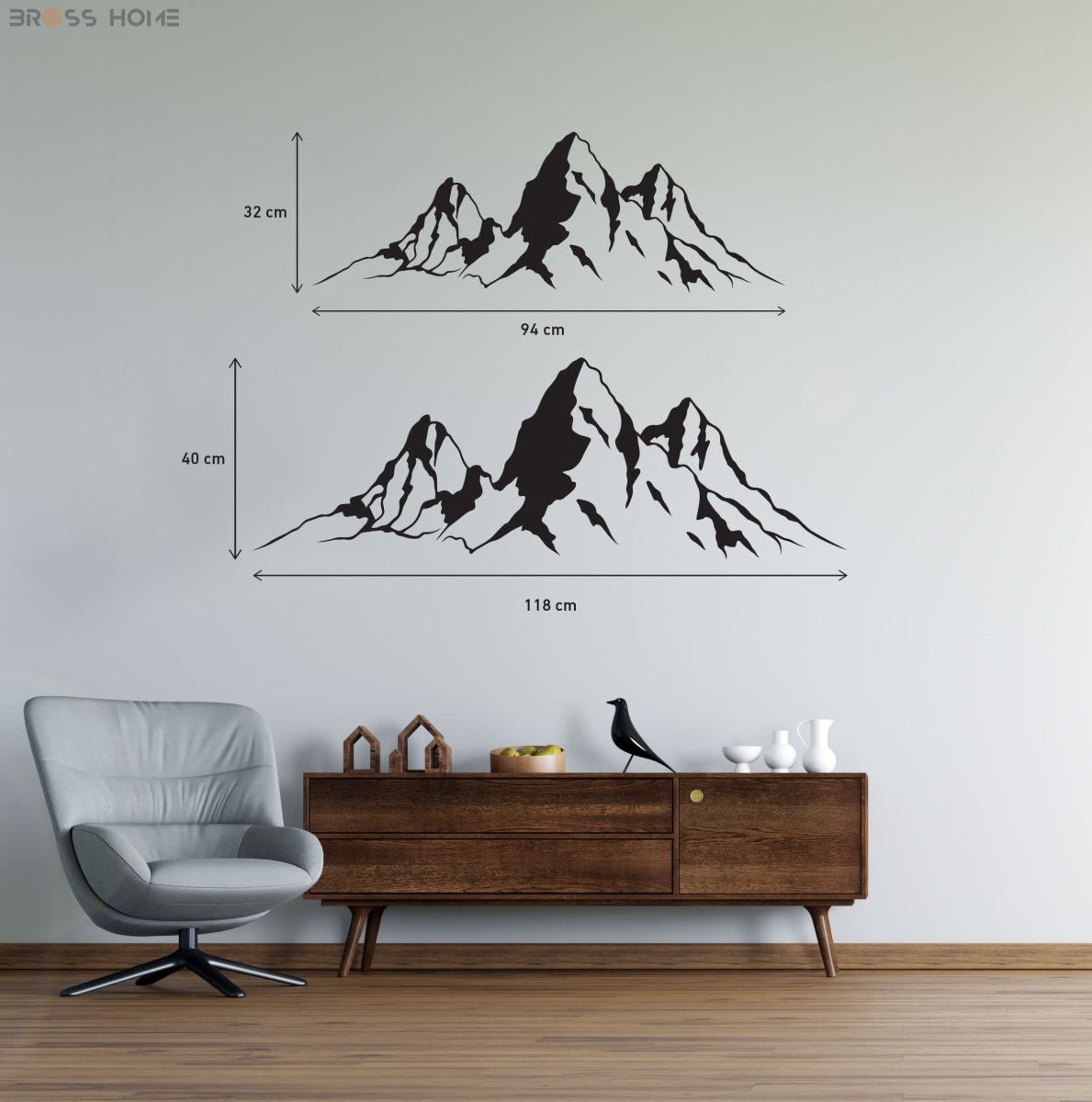 Mountain Range Metal Wall Art - BrossHome Metal Wall Art
