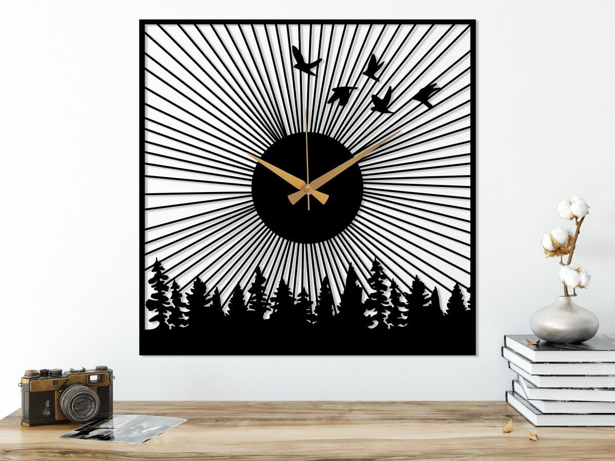 Nature Wall Clock - BrossHome Metal Wall Art