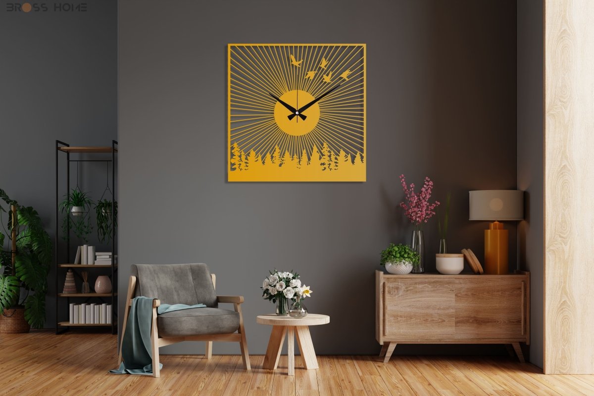 Nature Wall Clock - BrossHome Metal Wall Art