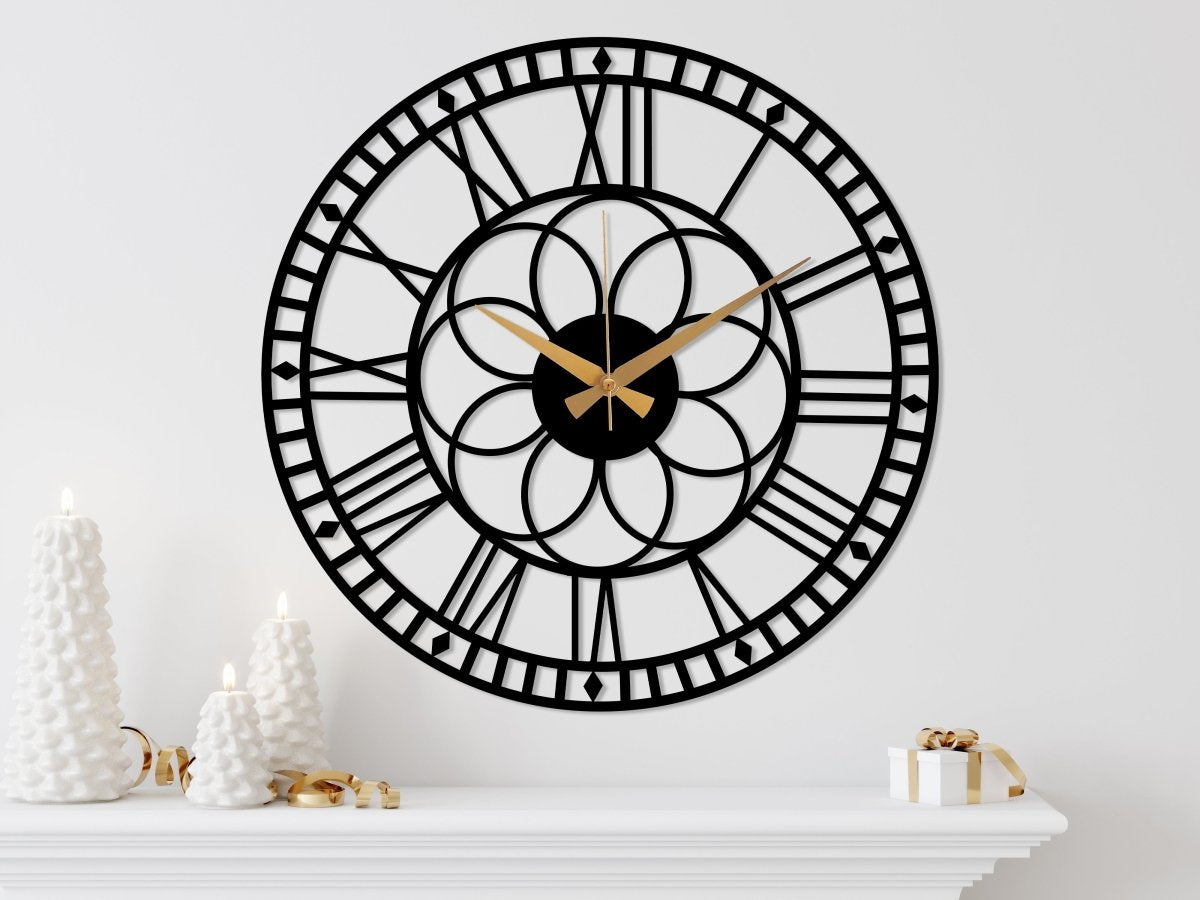 Oversize Metal Wall Clock - BrossHome Metal Wall Art