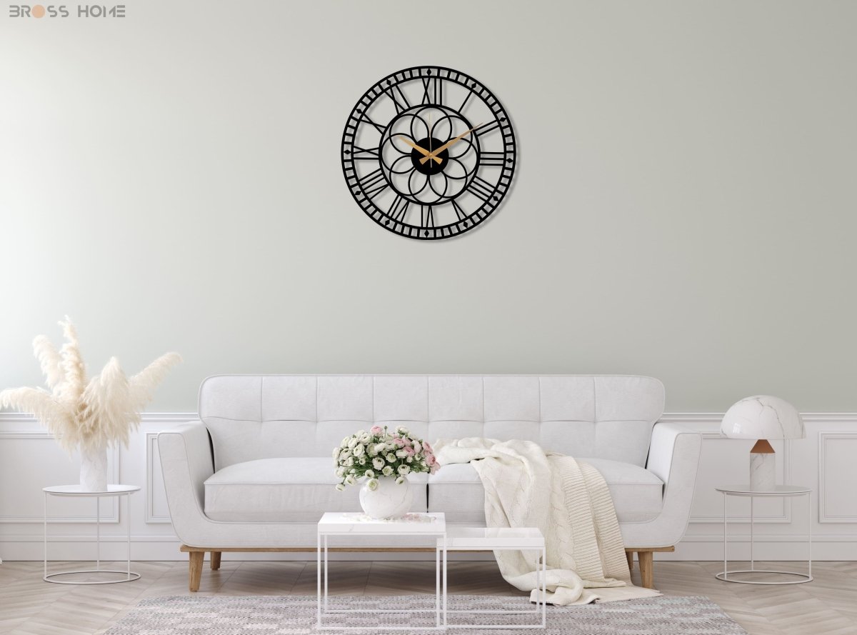 Oversize Metal Wall Clock - BrossHome Metal Wall Art