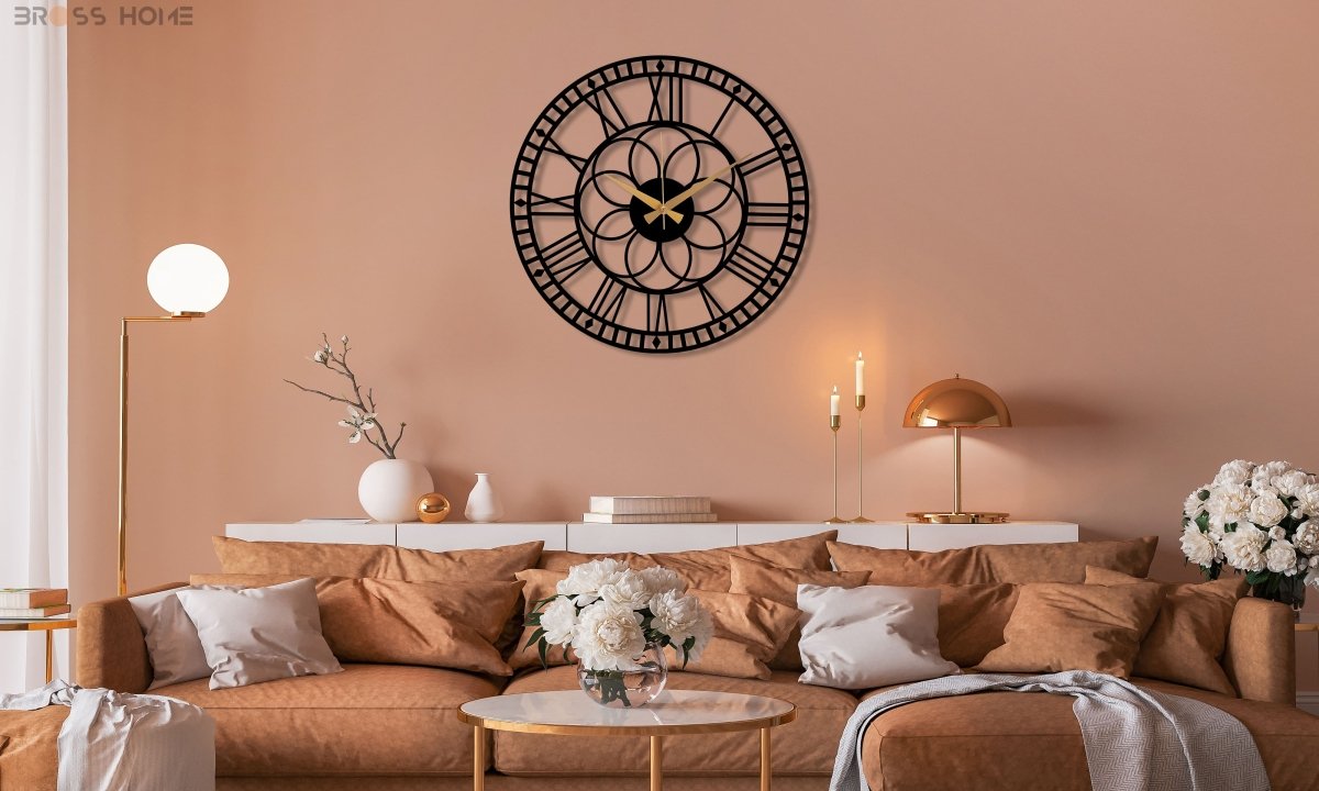 Oversize Metal Wall Clock - BrossHome Metal Wall Art