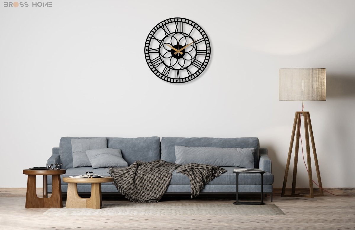 Oversize Metal Wall Clock - BrossHome Metal Wall Art