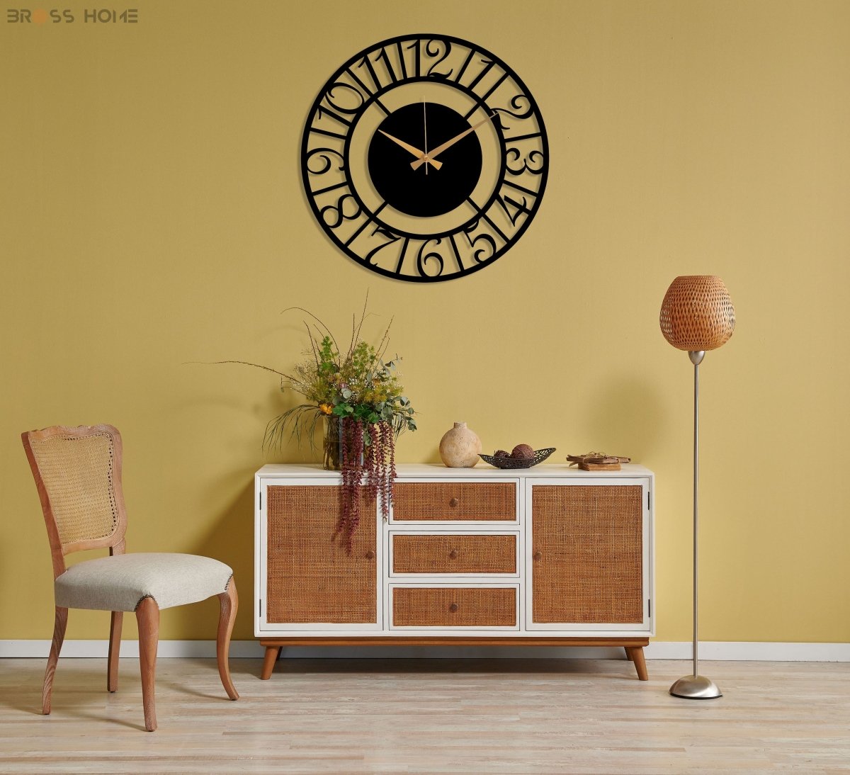 Oversized Metal Wall Clock - BrossHome Metal Wall Art