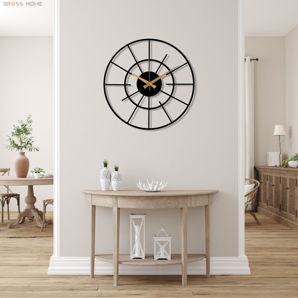 Oversized Wall Clocks For Living Room - BrossHome Metal Wall Art