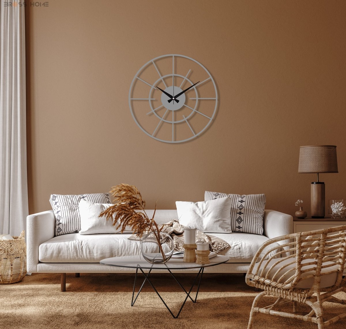 Oversized Wall Clocks For Living Room - BrossHome Metal Wall Art