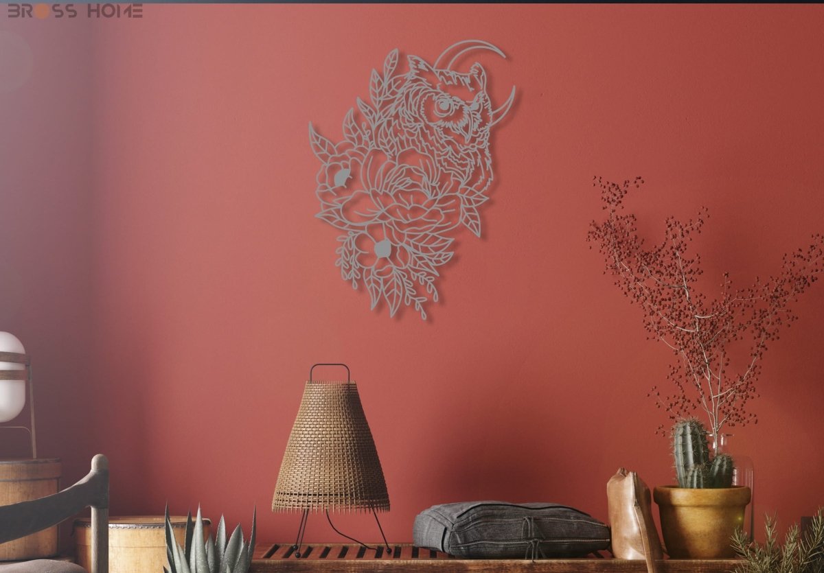 Owl Metal Wall Art - BrossHome Metal Wall Art