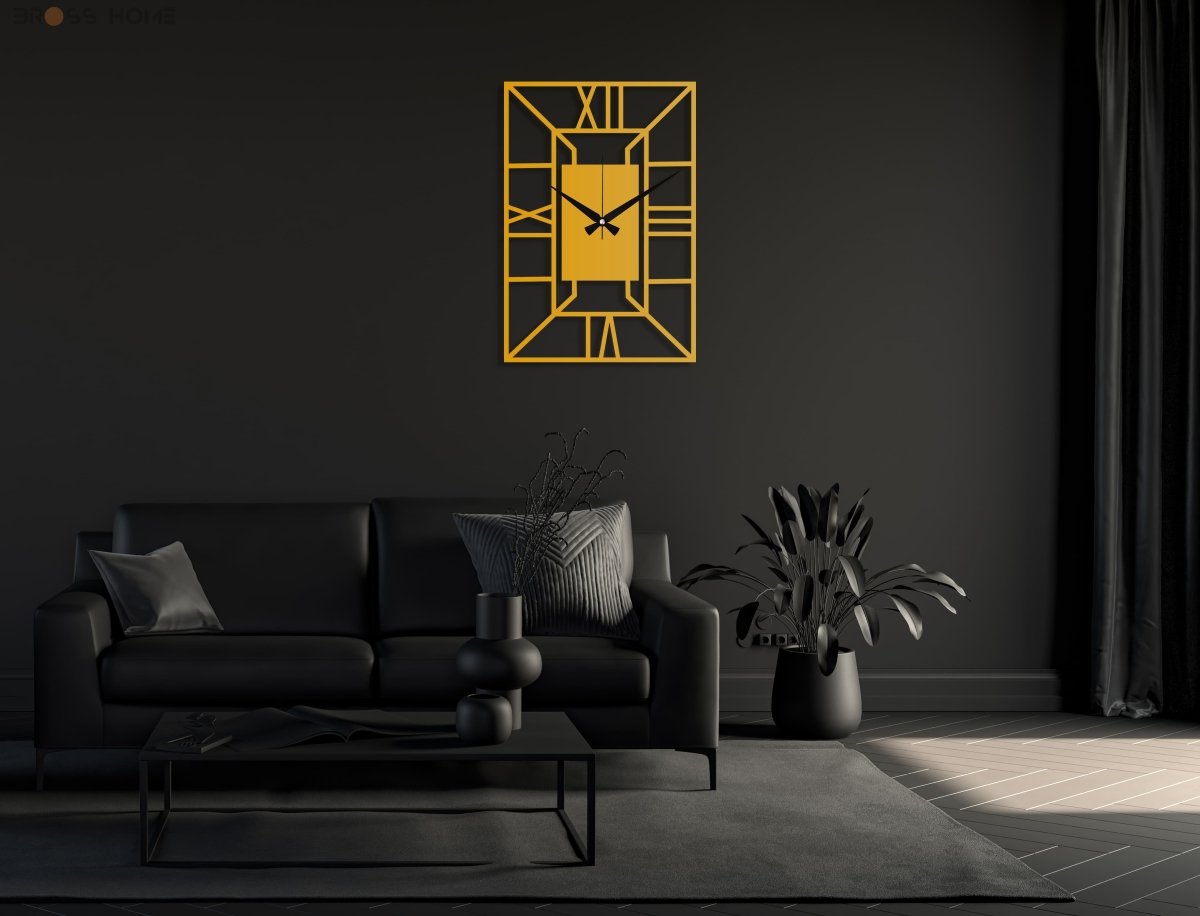 Rectangle Metal Wall Clock - BrossHome Metal Wall Art