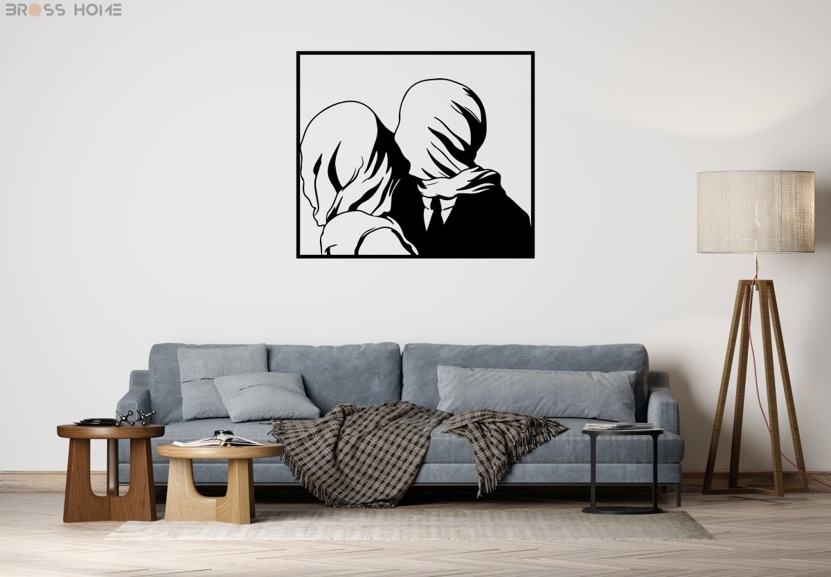 Rene Magritte The Lovers Metal Wall Art - BrossHome Metal Wall Art
