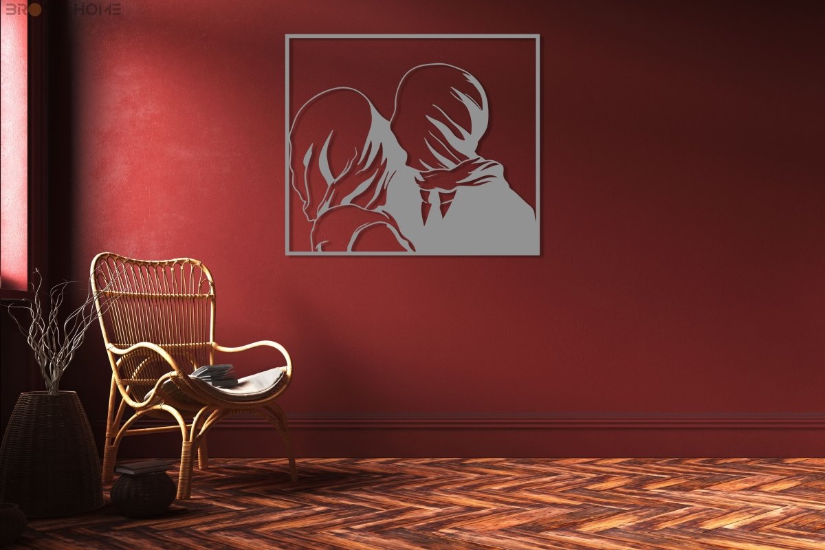 Rene Magritte The Lovers Metal Wall Art - BrossHome Metal Wall Art