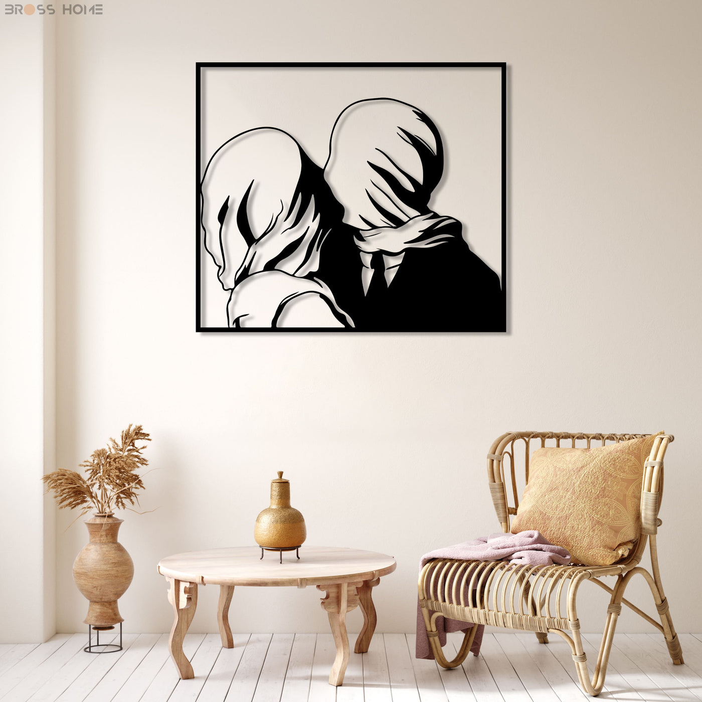 Rene Magritte The Lovers Metal Wall Art - BrossHome