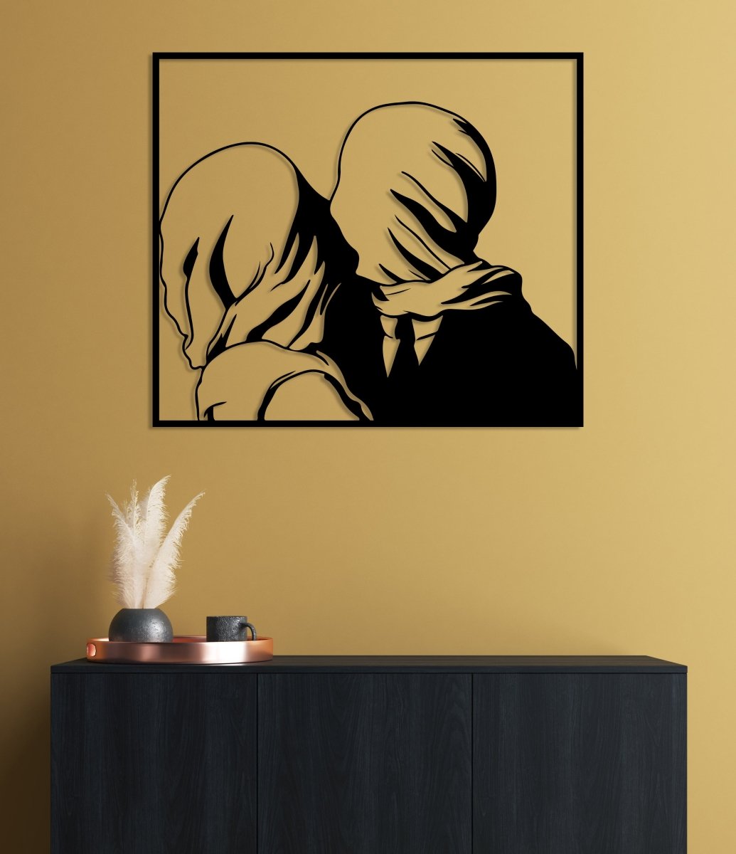 Rene Magritte The Lovers Metal Wall Art - BrossHome Metal Wall Art