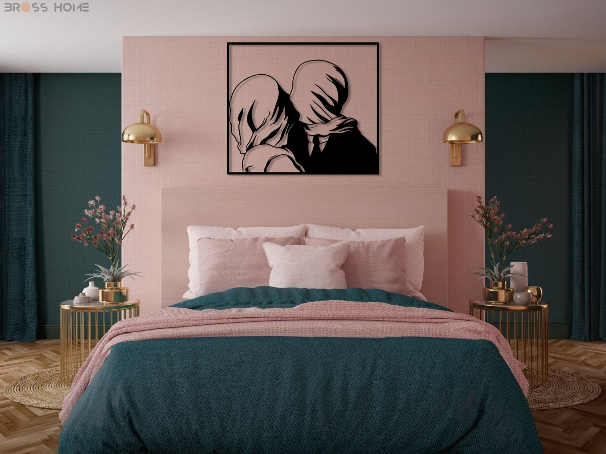 Rene Magritte The Lovers Metal Wall Art - BrossHome Metal Wall Art
