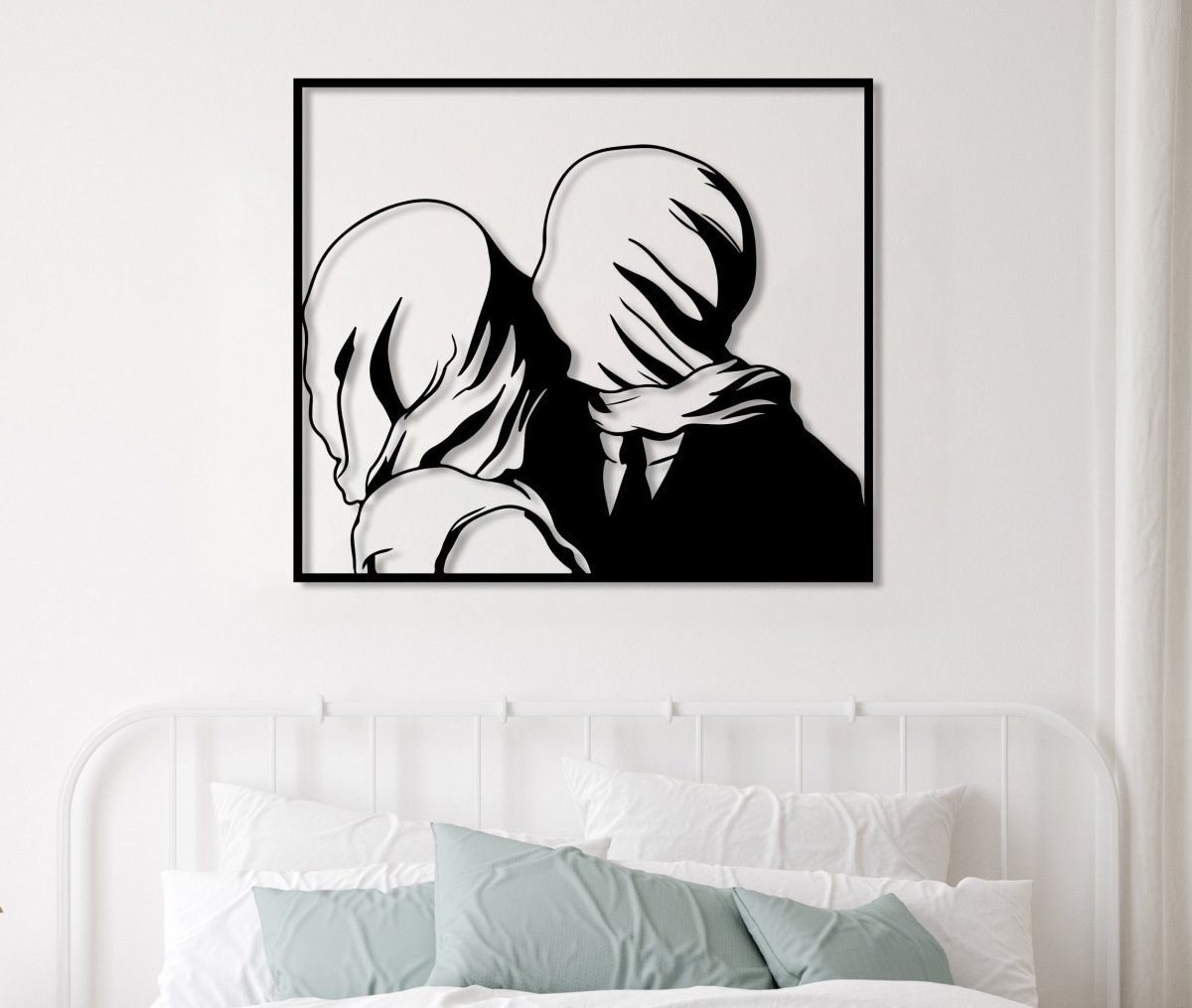 Rene Magritte The Lovers Metal Wall Art - BrossHome Metal Wall Art