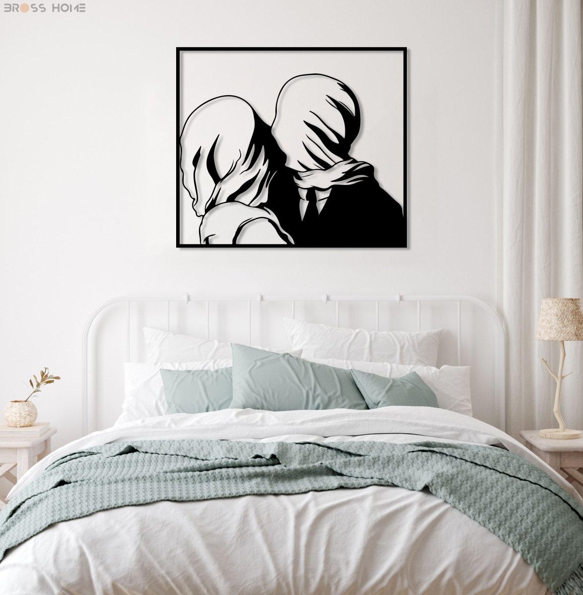 Rene Magritte The Lovers Metal Wall Art - BrossHome Metal Wall Art