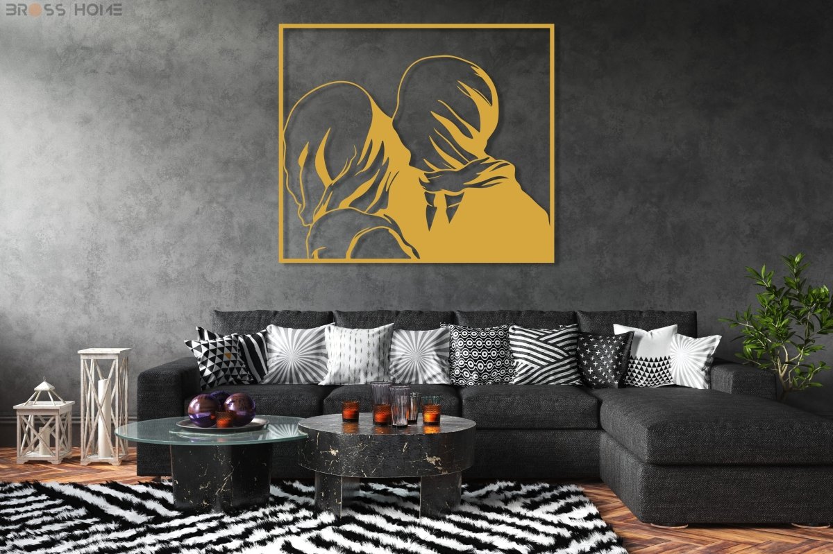 Rene Magritte The Lovers Metal Wall Art - BrossHome Metal Wall Art
