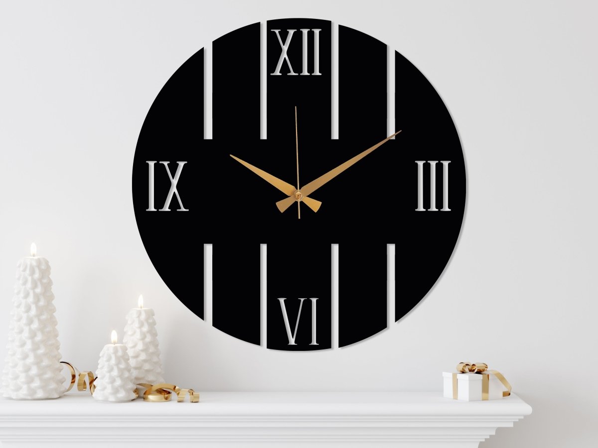 Roman Numbers Wall Clock - BrossHome Metal Wall Art