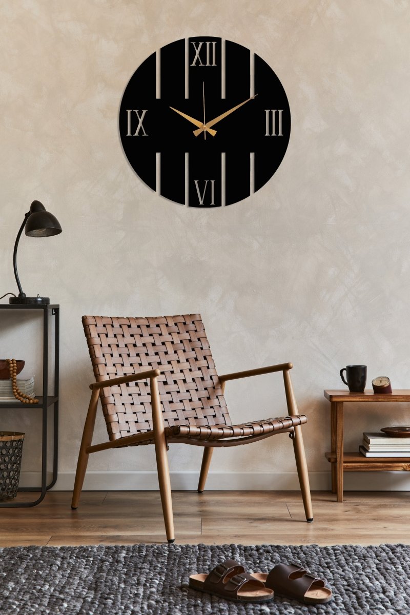 Roman Numbers Wall Clock - BrossHome Metal Wall Art