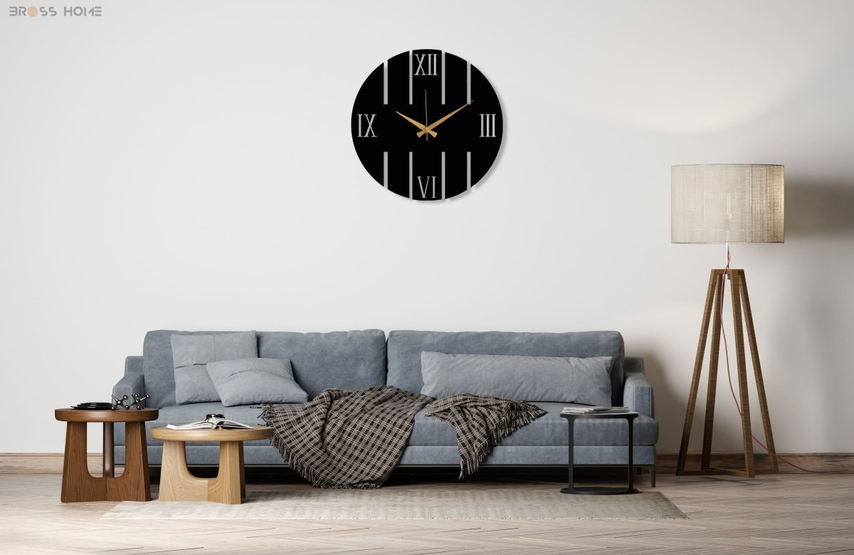 Roman Numbers Wall Clock - BrossHome Metal Wall Art