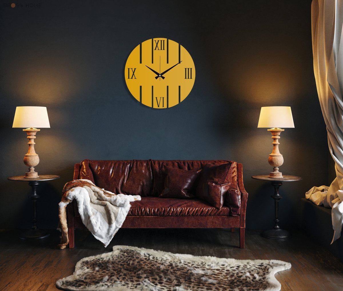 Roman Numbers Wall Clock - BrossHome Metal Wall Art