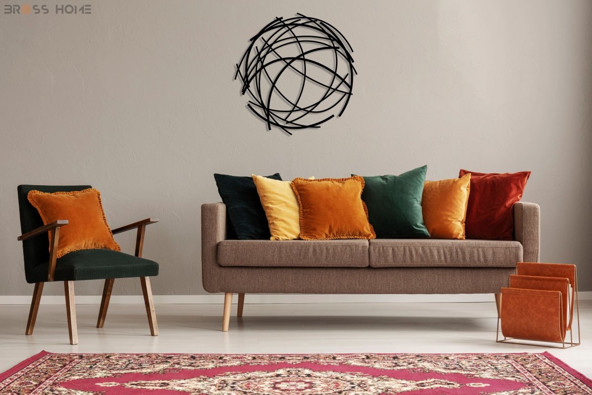 Round Abstract Wall Art - BrossHome Metal Wall Art