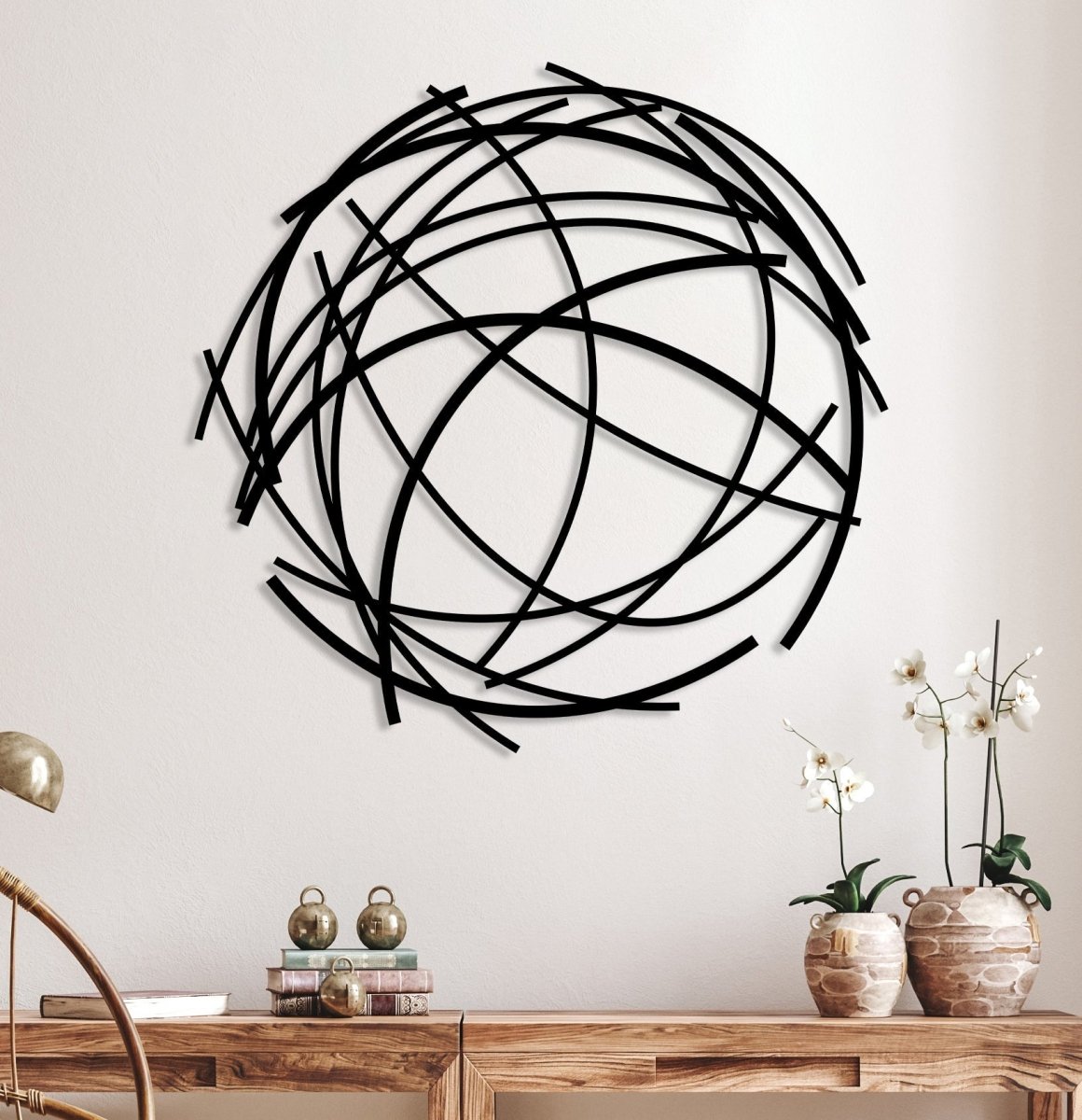 Round Abstract Wall Art - BrossHome Metal Wall Art