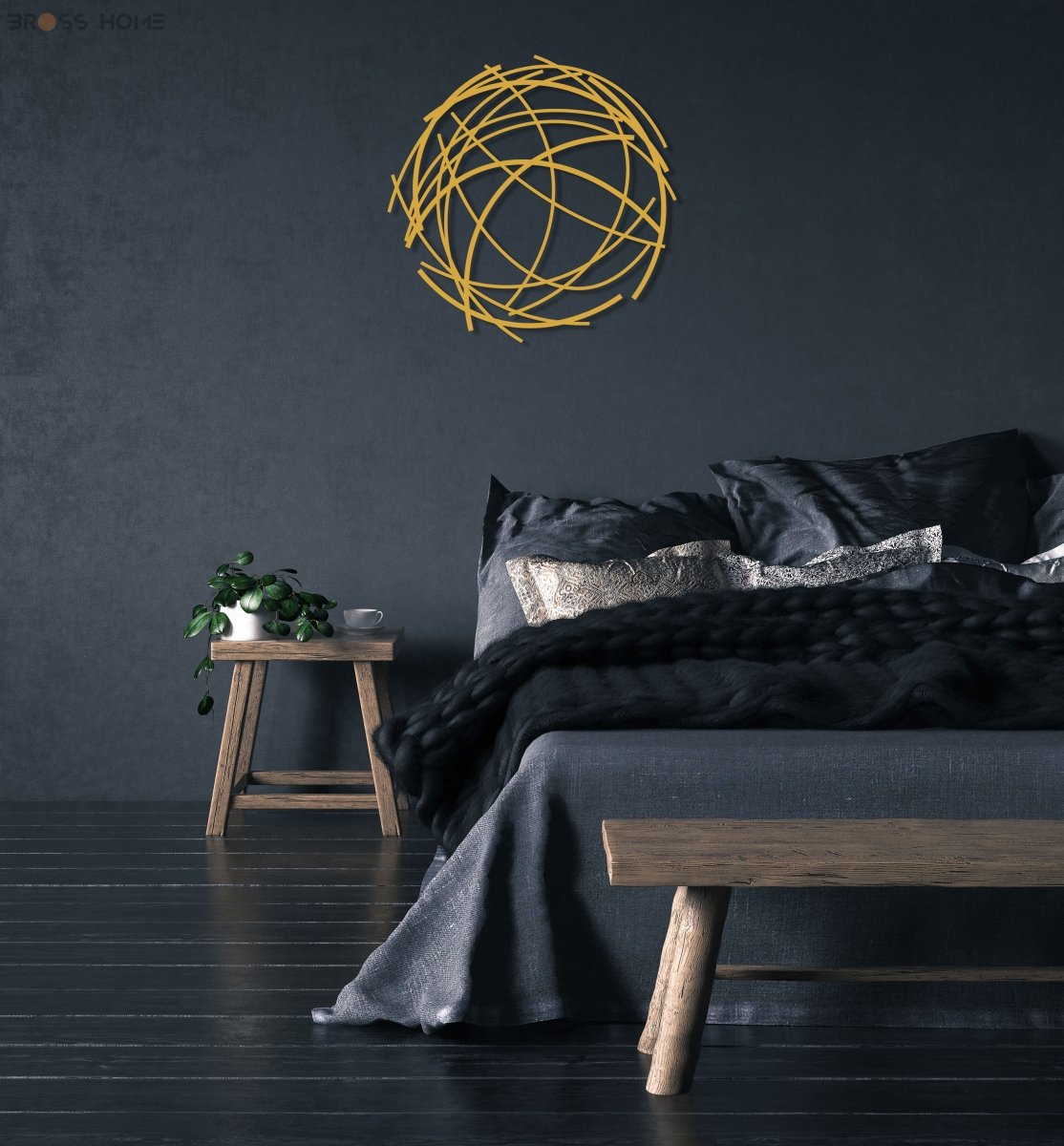 Round Abstract Wall Art - BrossHome Metal Wall Art