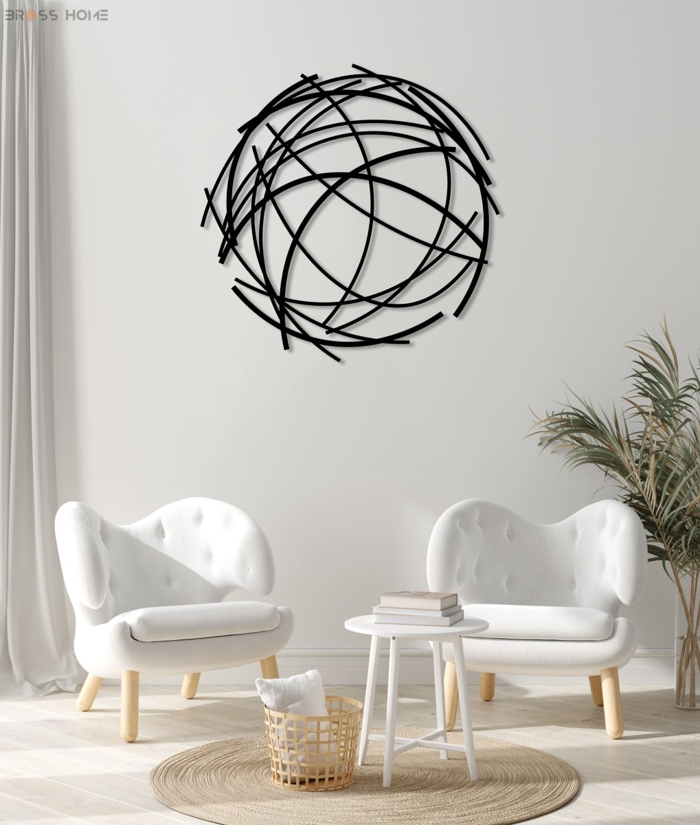 Round Abstract Wall Art - BrossHome Metal Wall Art