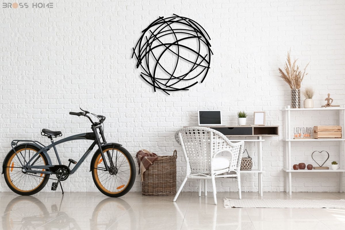 Round Abstract Wall Art - BrossHome Metal Wall Art