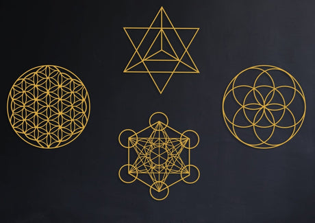 Sacred Geometry Metal Wall Art Set of 4 - BrossHome Metal Wall Art