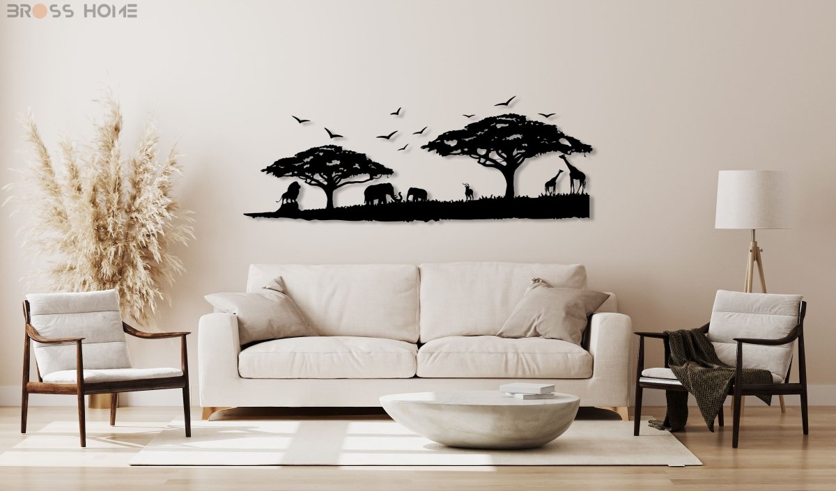 Safari Animal Wall Decor - BrossHome Metal Wall Art