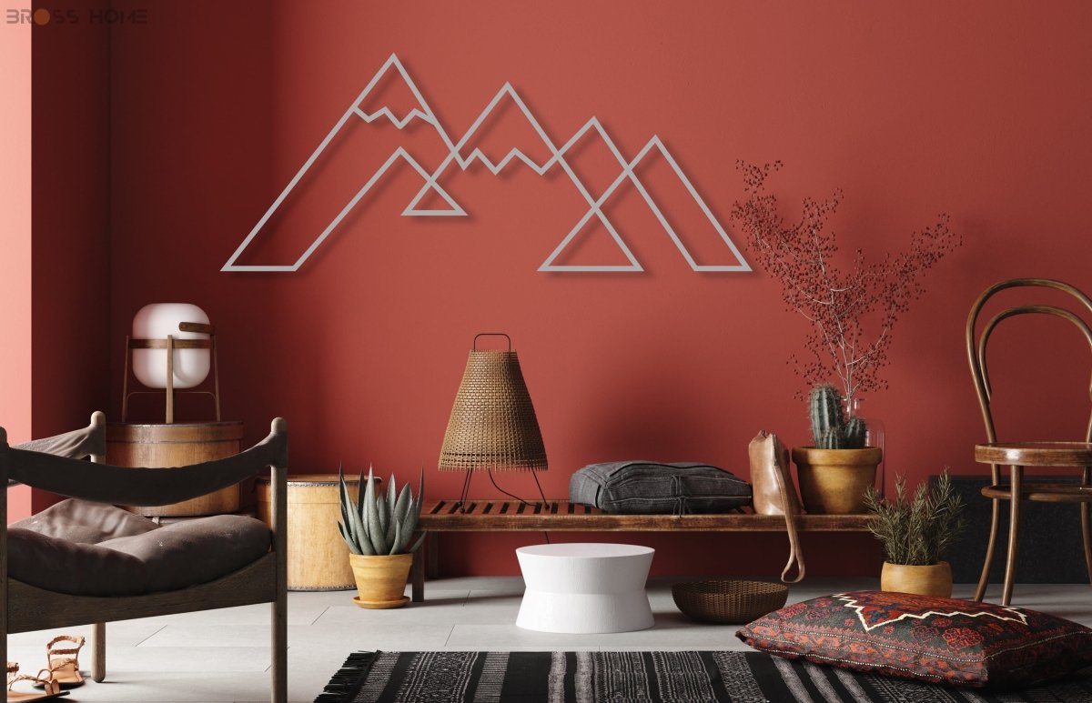 Snowy Mountain Metal Wall Decor - BrossHome Metal Wall Art