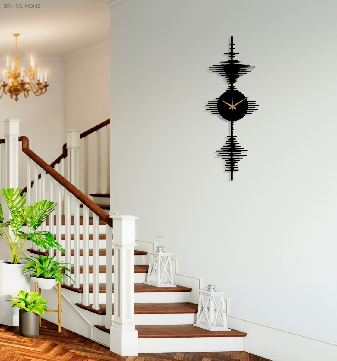 Soundwave Metal Wall Clock - BrossHome Metal Wall Art