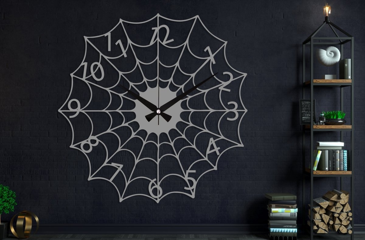 Spider Web Wall Clock - BrossHome Metal Wall Art