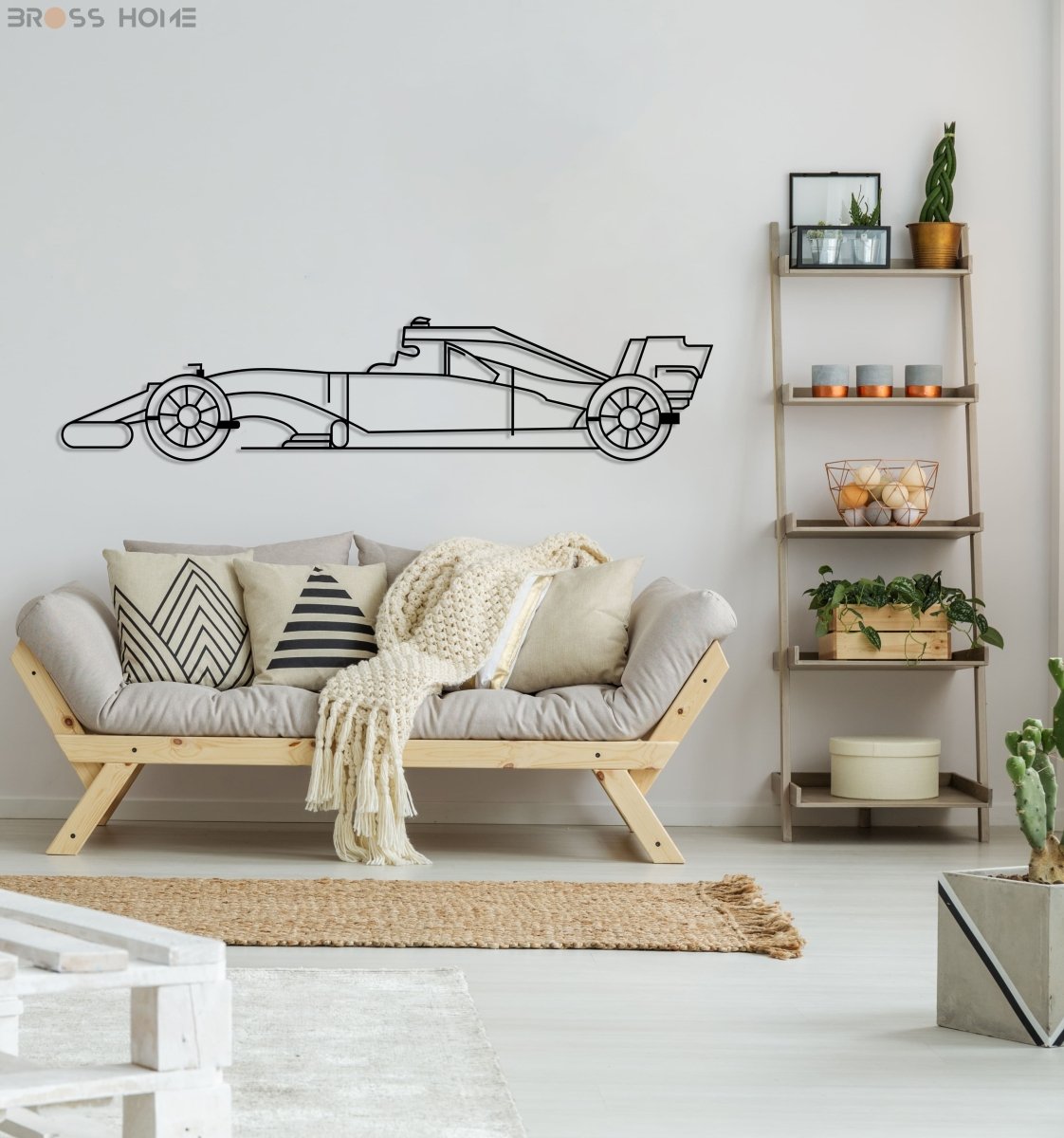Sport Racing Car Silhouette Wall Art - BrossHome Metal Wall Art