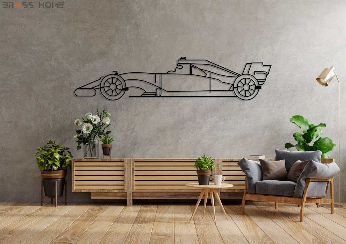 Sport Racing Car Silhouette Wall Art - BrossHome Metal Wall Art