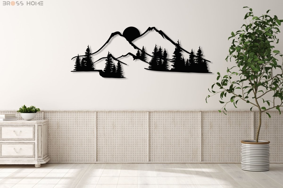 The Black Forest Mountain Metal Wall Art - BrossHome Metal Wall Art