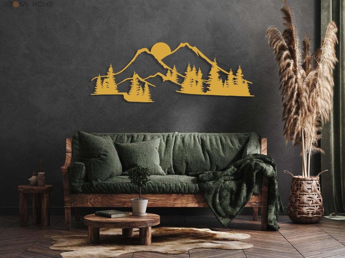 The Black Forest Mountain Metal Wall Art - BrossHome Metal Wall Art