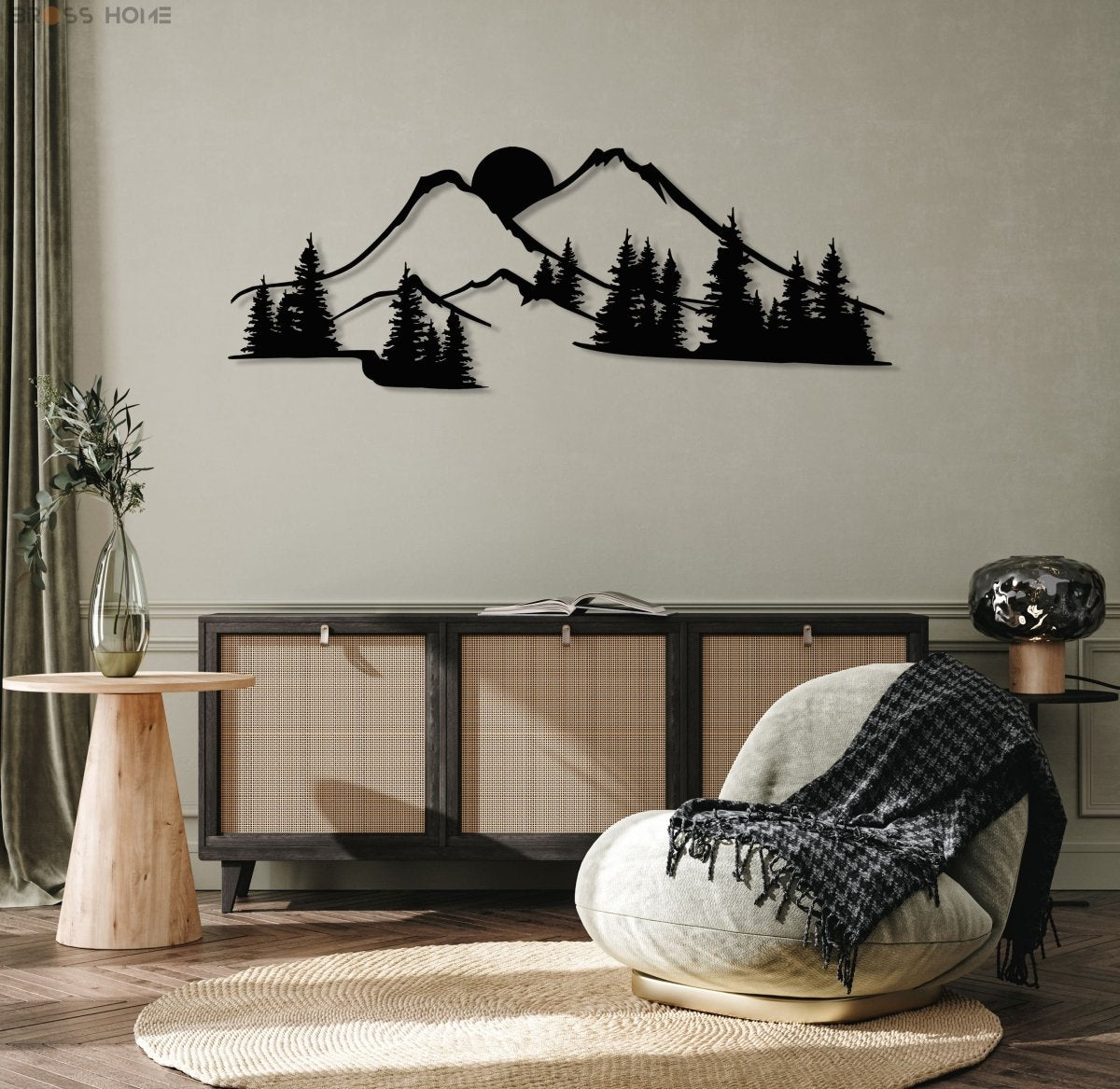 The Black Forest Mountain Metal Wall Art - BrossHome Metal Wall Art