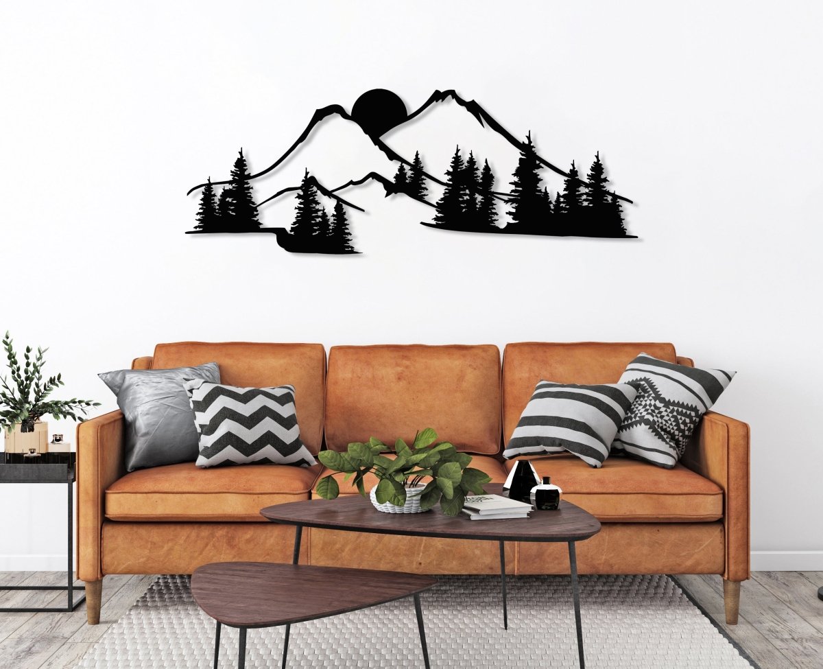 The Black Forest Mountain Metal Wall Art - BrossHome Metal Wall Art