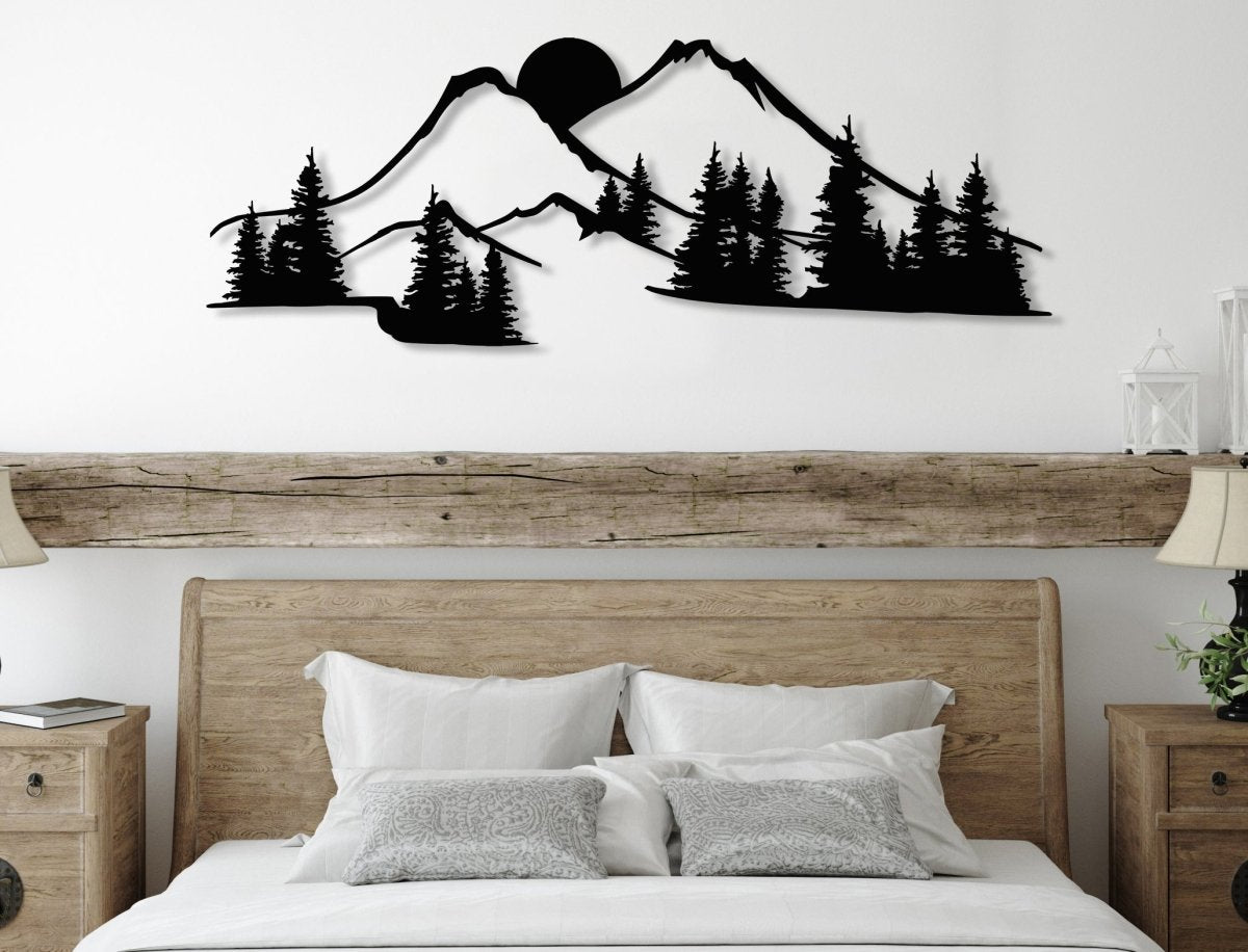 The Black Forest Mountain Metal Wall Art - BrossHome Metal Wall Art