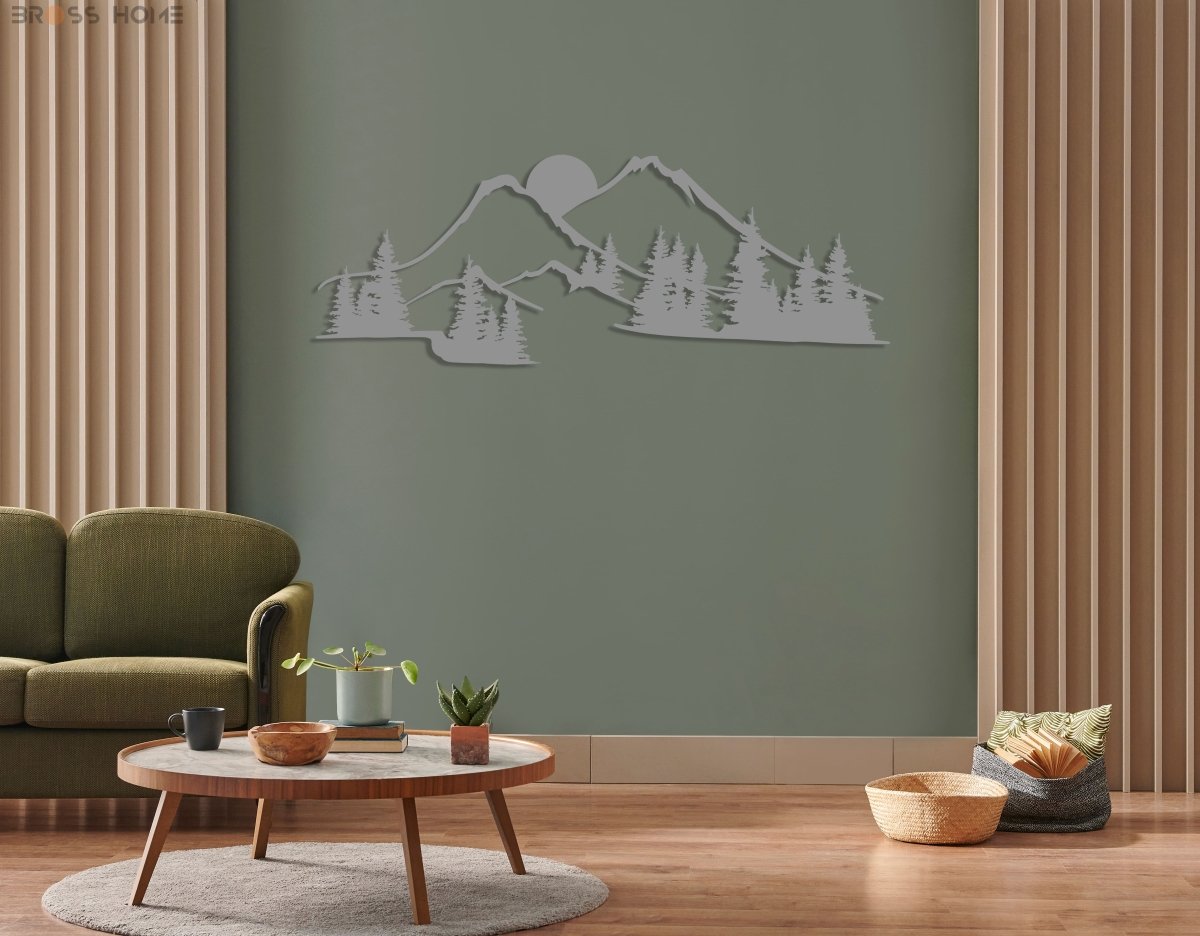 The Black Forest Mountain Metal Wall Art - BrossHome Metal Wall Art