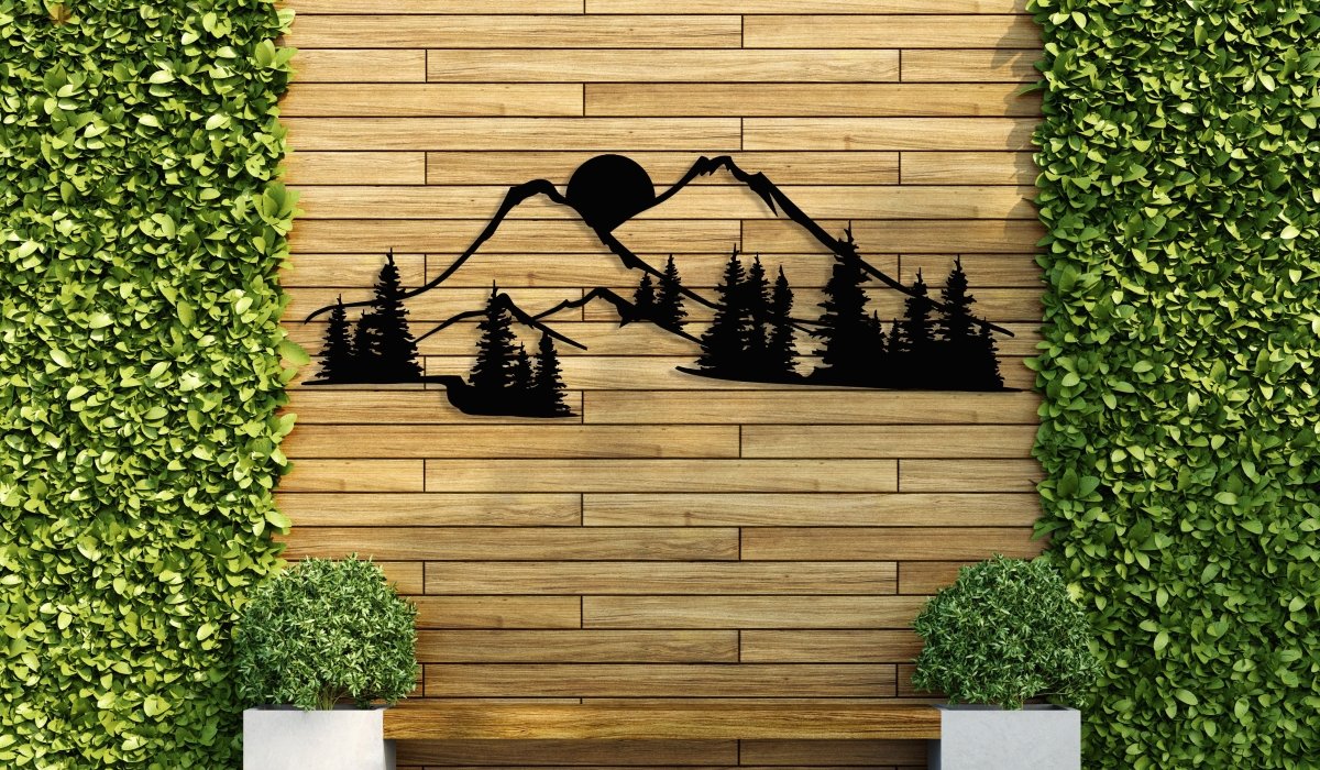 The Black Forest Mountain Metal Wall Art - BrossHome Metal Wall Art