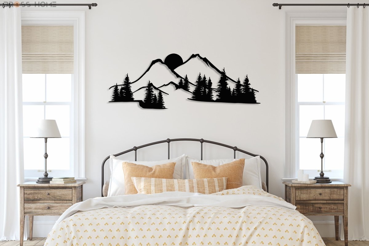 The Black Forest Mountain Metal Wall Art - BrossHome Metal Wall Art