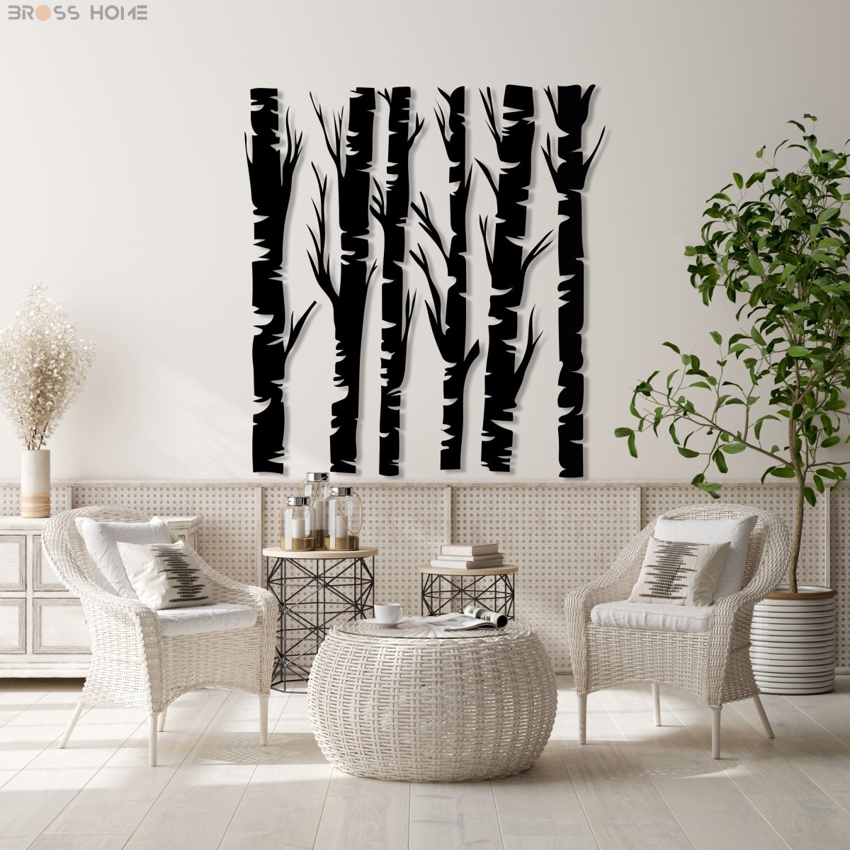 Tree Branch Wall Decor (Set Of 6) - BrossHome Metal Wall Art