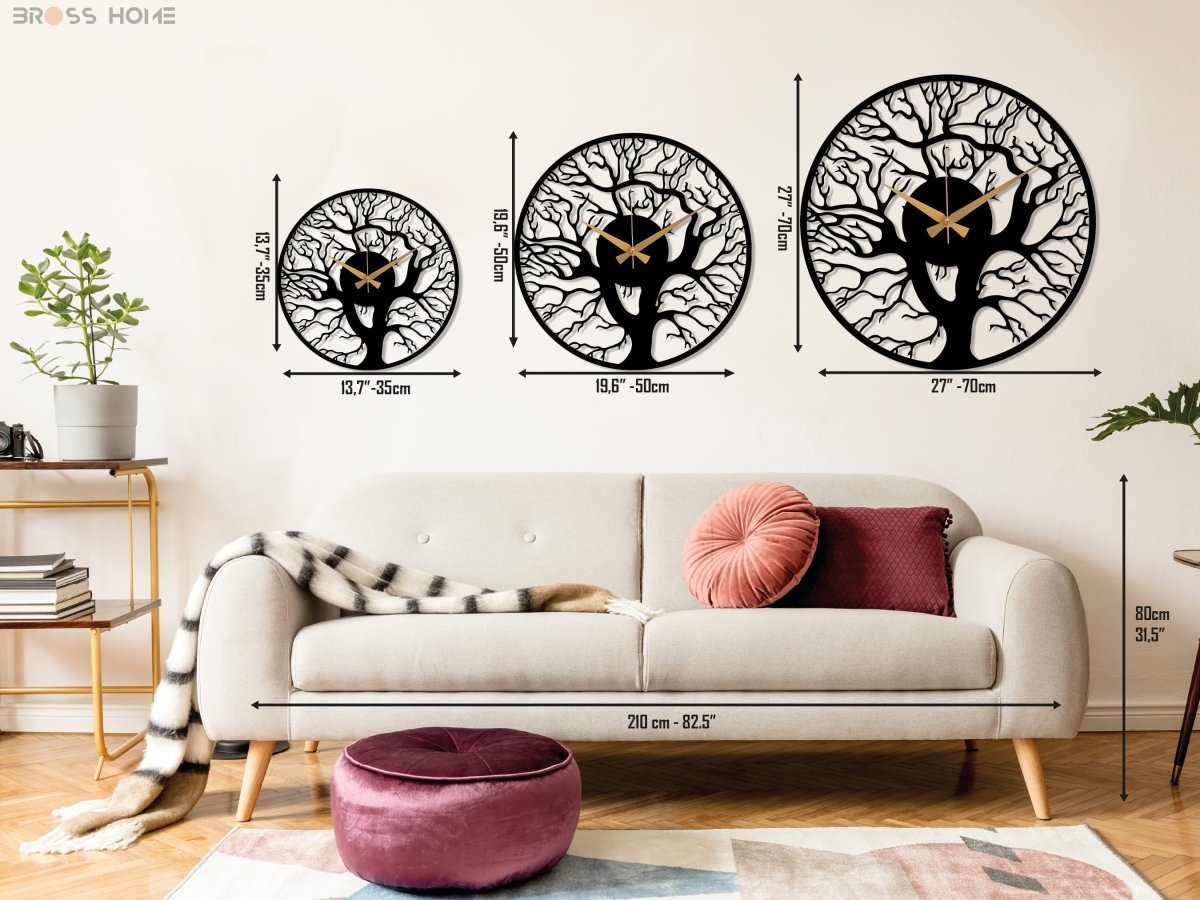 Tree Of Life Wall Clock - BrossHome Metal Wall Art