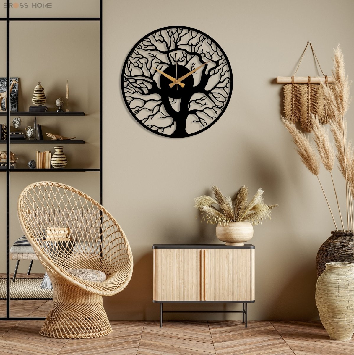 Tree Of Life Wall Clock - BrossHome Metal Wall Art