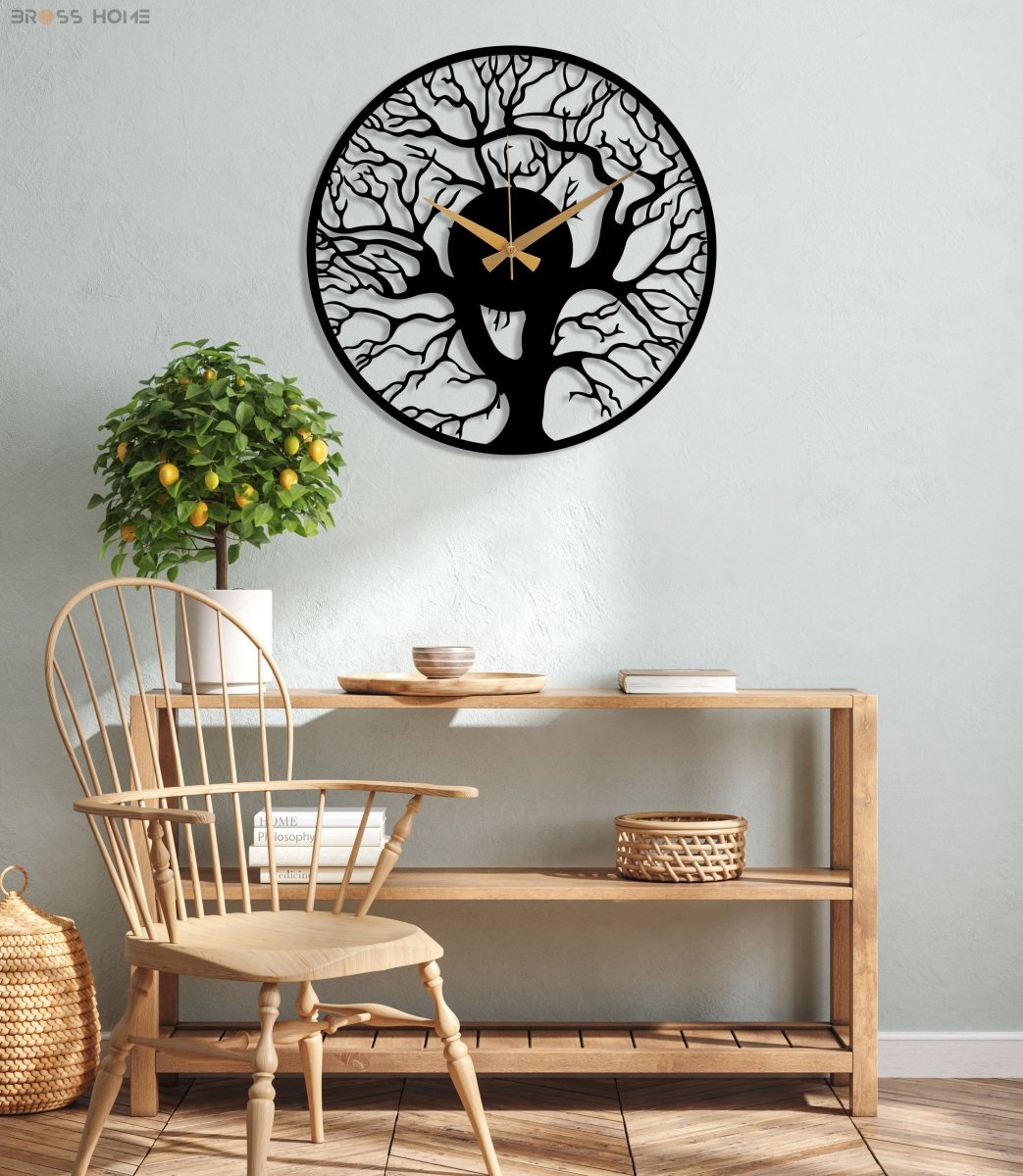 Tree Of Life Wall Clock - BrossHome Metal Wall Art