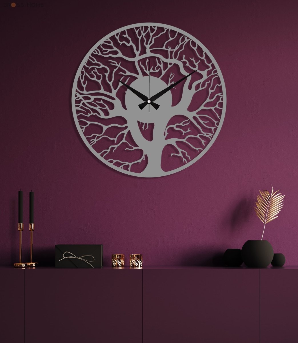 Tree Of Life Wall Clock - BrossHome Metal Wall Art