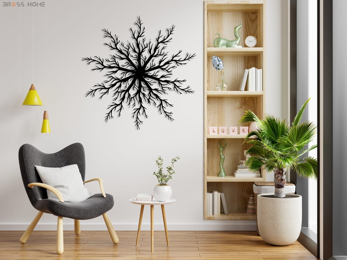 Tree Root Metal Wall Decor - BrossHome Metal Wall Art